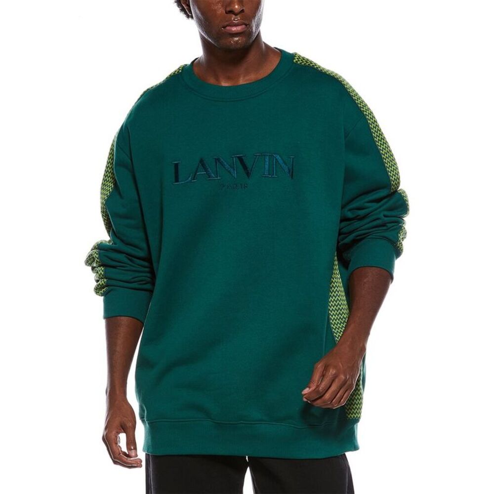 Lanvin Mens  Oversized Crewneck Sweatshirt, Blue